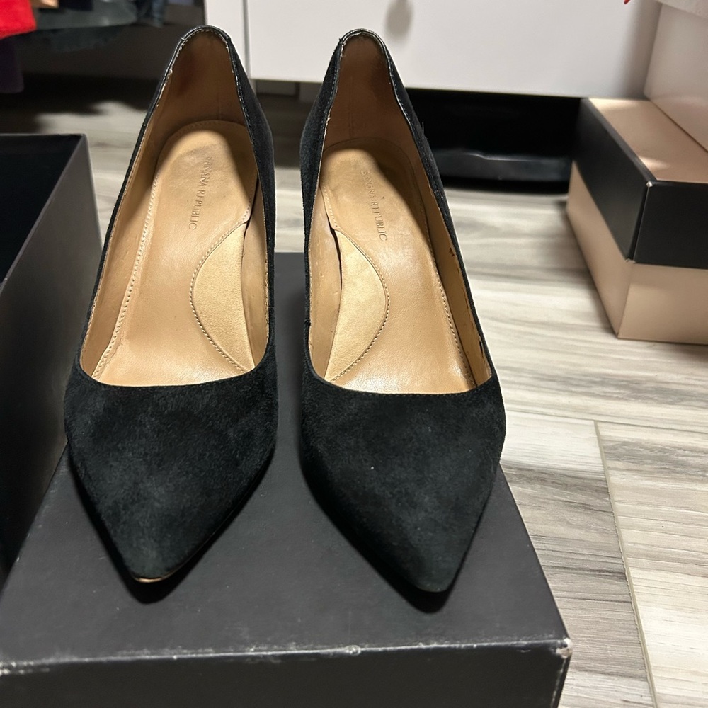 Black Women's Heels - Elegant Black Suede
